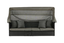 Garten Daybed Merano – Outdoor-Liege mit Sonnendach aus Polyrattan in Schwarz