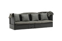 Garten Daybed Merano – Outdoor-Liege mit Sonnendach aus Polyrattan in Schwarz