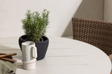 Garten Essgruppe Leon – 5-teiliges Gartenmöbel-Set mit weißem runden Tisch