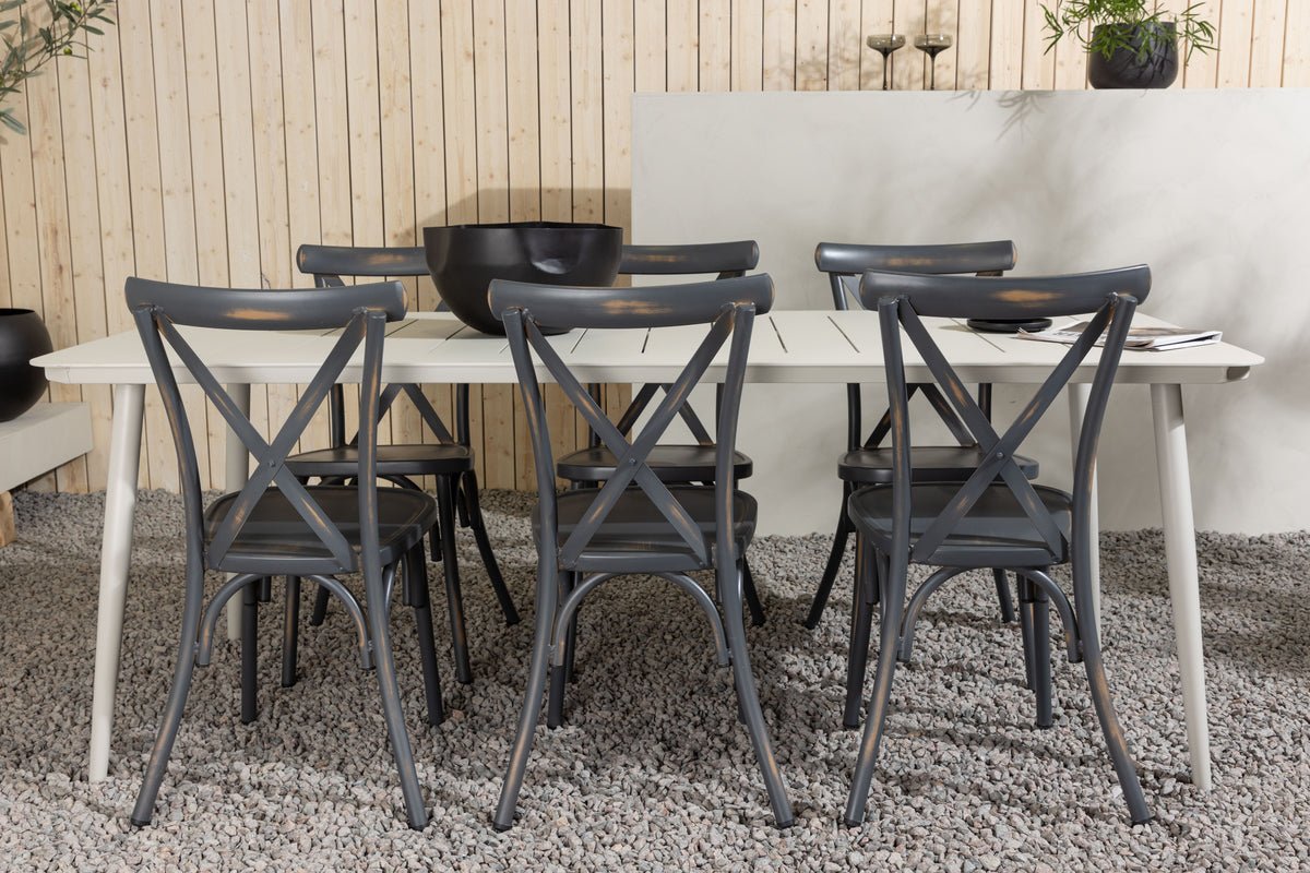 Garten Essgruppe Livious – 7-teiliges Gartenmöbel-Set für bis zu 6 Personen