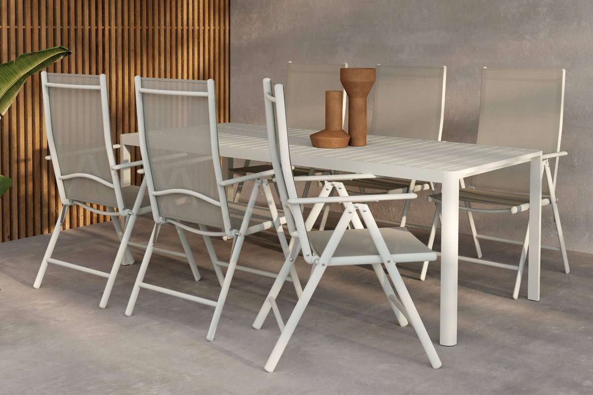 Garten Essgruppe Marlon – 5 bzw 7-teiliges Gartenmöbel-Set in Beige
