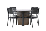 Garten Essgruppe Nordic – 5-teiliges Gartenmöbel-Set mit braunem Tisch aus Aluminium