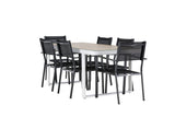 Garten Essgruppe Silva – 7-teiliges Gartenmöbel-Set in Schwarz/Weiß