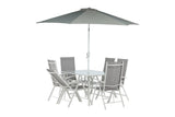 Garten Essgruppe Toulouse – 8-teiliges Gartenmöbel-Set aus Aluminium und Textilene