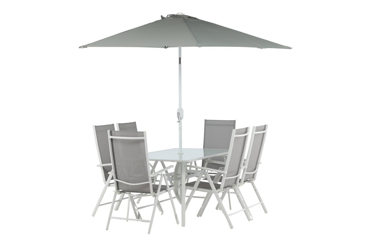 Garten Essgruppe Toulouse – 8-teiliges Gartenmöbel-Set aus Aluminium und Textilene