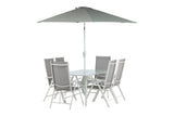 Garten Essgruppe Toulouse – 8-teiliges Gartenmöbel-Set aus Aluminium und Textilene