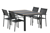 Garten Essgruppe Wylera – 5-teiliges Gartenmöbel-Set in Schwarz