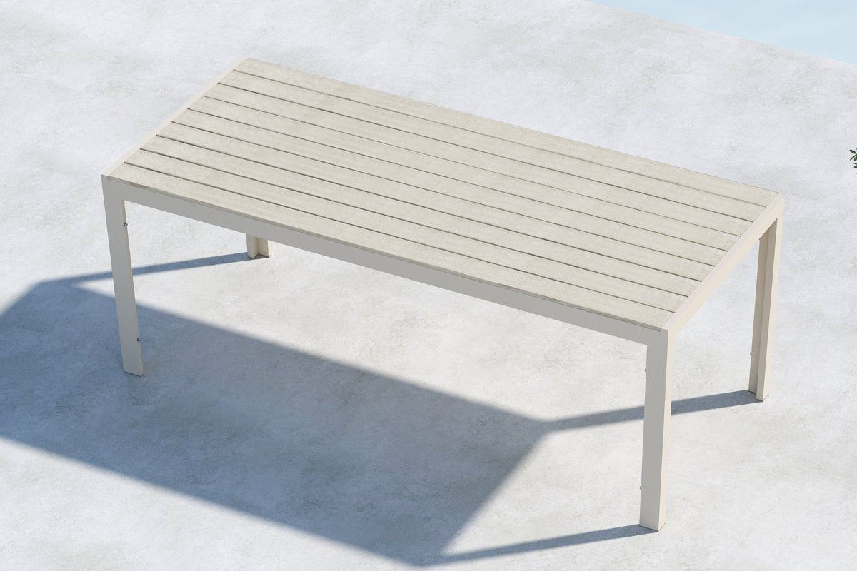 Garten Esstisch Amalfi - 205x90 cm aus Aluminium und Polywood in Beige oder Schwarz