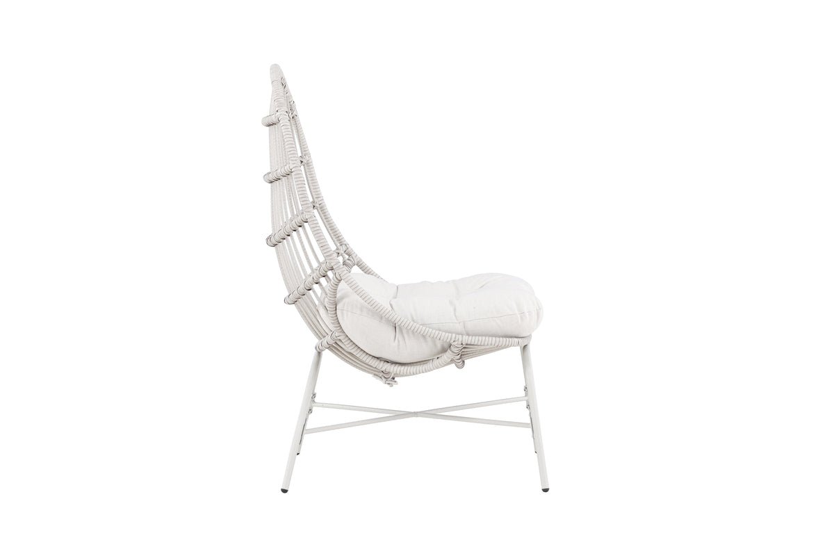 Fauteuil lounge de jardin Anne - En polyester et acier en Beige