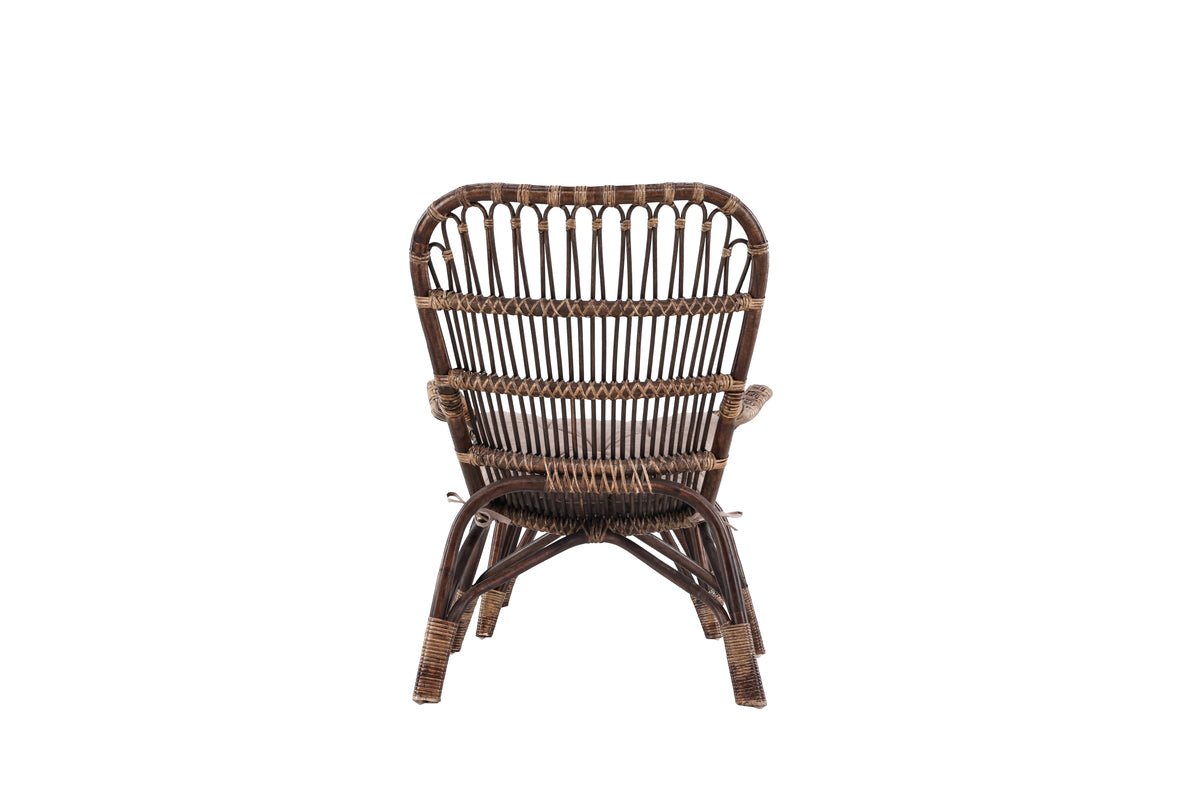 Fauteuil lounge de jardin Naples - en bambou et rotin couleur noyer