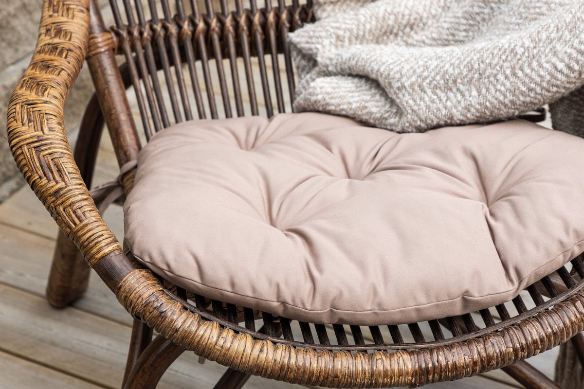 Fauteuil lounge de jardin Naples - en bambou et rotin couleur noyer