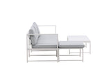 Garten Loungeset Alicia – mit hellgrauen Kissen & Couchtisch