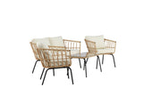 Garten Loungeset Arima – aus Rattan & Metall mit Glasplatte