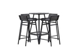 Garten Loungeset Cavina – 5-teiliges Set aus Akazienholz in Schwarz
