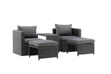 Garten Loungeset Dakar - aus schwarzem Kunstfaser-Rattan