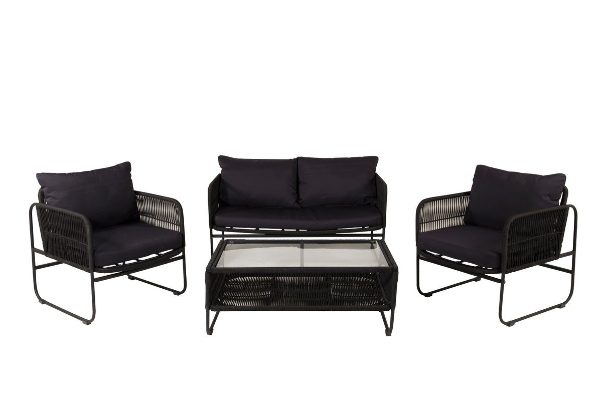 Garten Loungeset Kim - mit Rückenlehne aus Polyesterseil