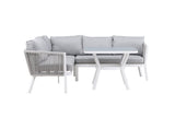 Garten Loungeset Lindsay - Wahlweise in Schwarz/Grau oder Weiß/Grau