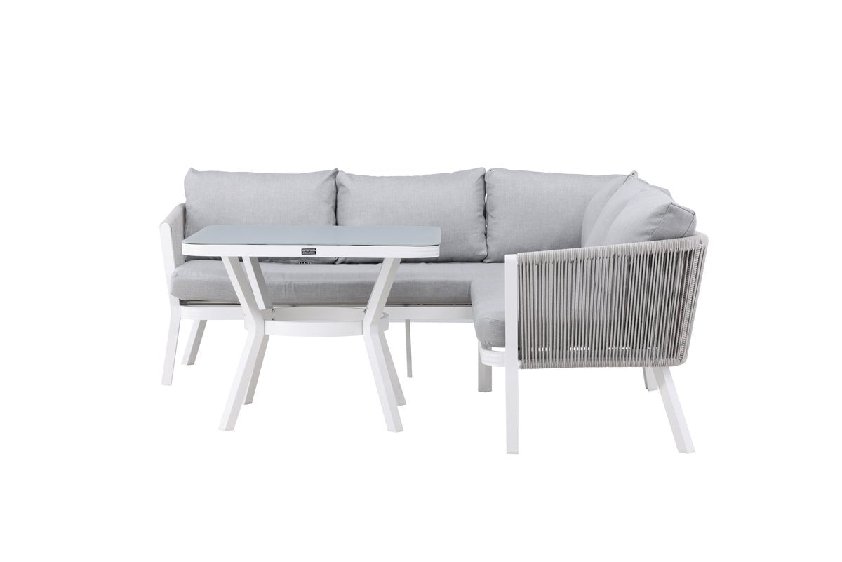 Garten Loungeset Lindsay - Wahlweise in Schwarz/Grau oder Weiß/Grau