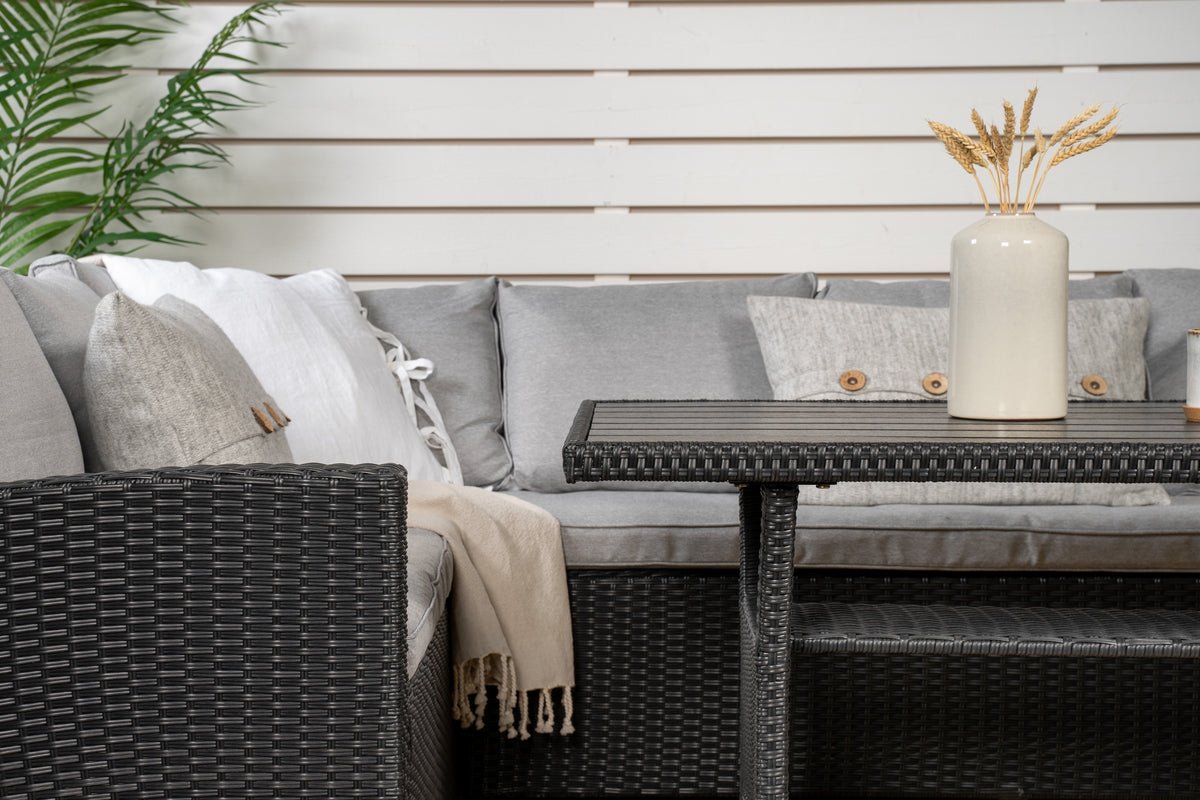 Garten Loungeset Liventia – aus Edelholz und Kunstrattan