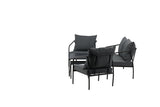 Garten Loungeset Living - aus schwarzem Stahlgestell