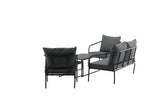 Garten Loungeset Living - aus schwarzem Stahlgestell
