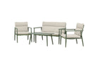 Garten Loungeset Marlen – in Grün & Beige mit Sofa, Sesseln & Tisch