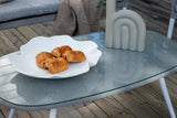 Garten Loungeset Morena - in Weiß mit grauem Stoff
