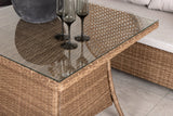Garten Loungeset Olivia – mit Ecksofa & Glas-Couchtisch in zwei Farben