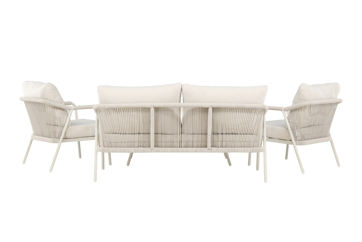 Garten Loungeset Sorento – 4-teiliges Outdoor-Sofa-Set in Beige mit Aluminiumrahmen
