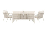 Garten Loungeset Sorento – 4-teiliges Outdoor-Sofa-Set in Beige mit Aluminiumrahmen