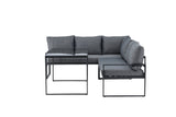 Garten Loungeset Zico – 3-teilig mit Glastisch in Grau