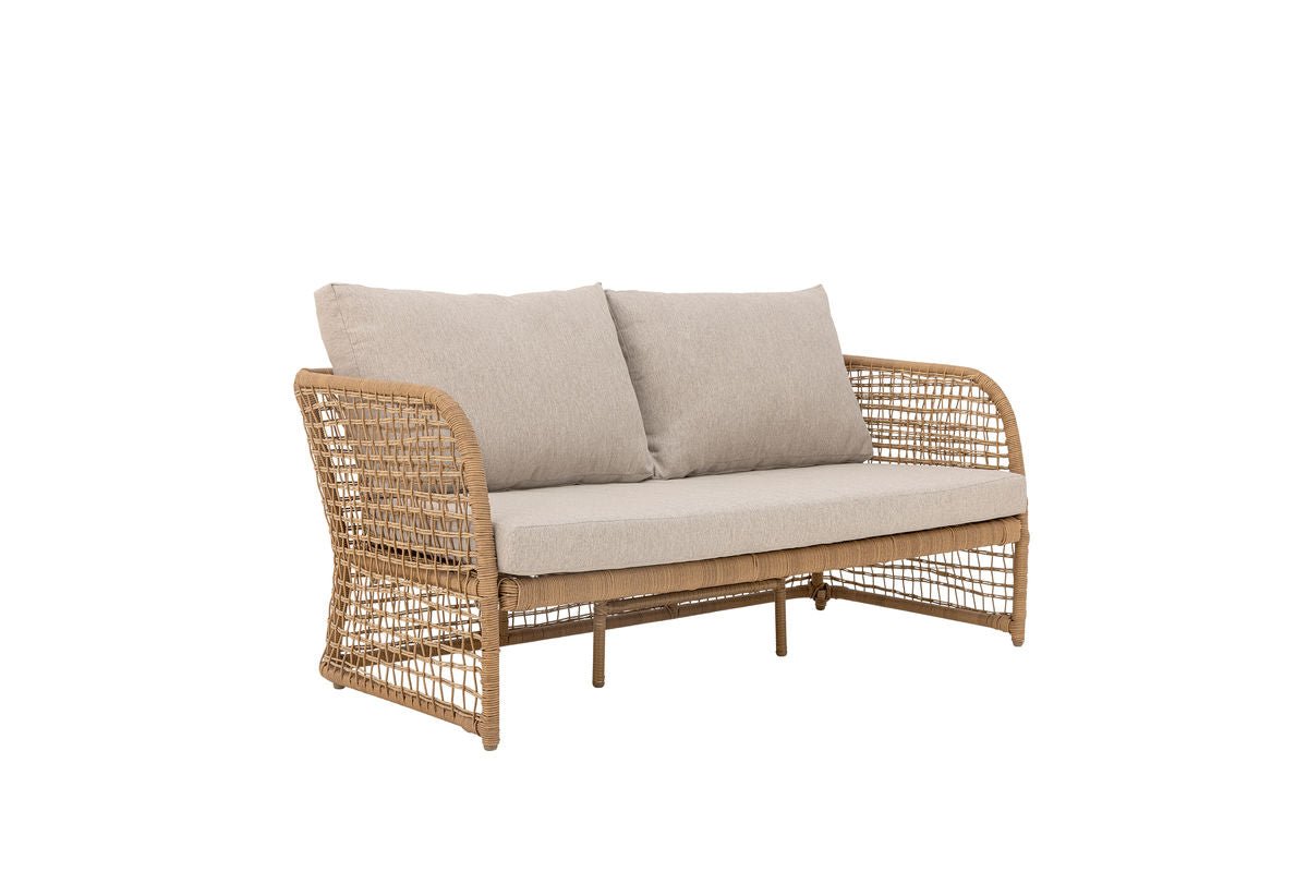 Garten-Sofa Bata – Polyrattan in Natur