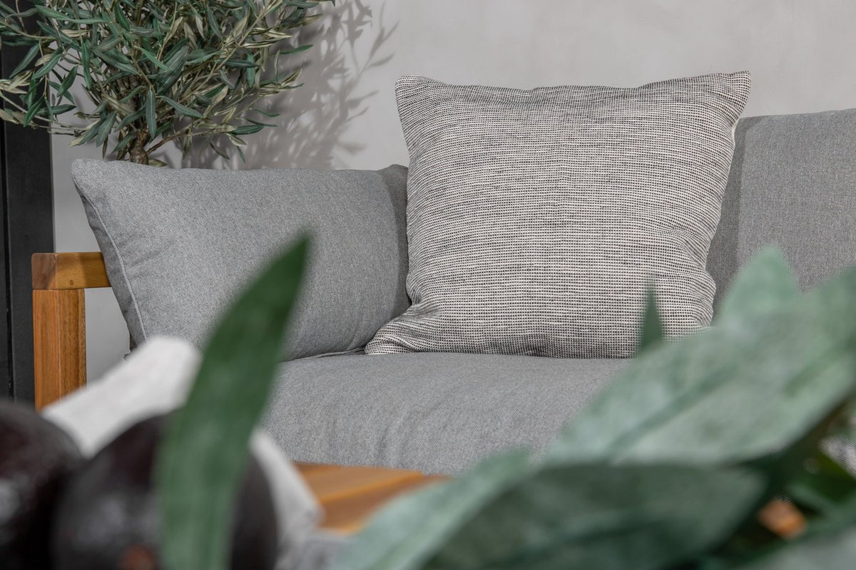Garten Zweisitzer-Sofa Marly - aus Akazie/Polyester in Natur/Grau