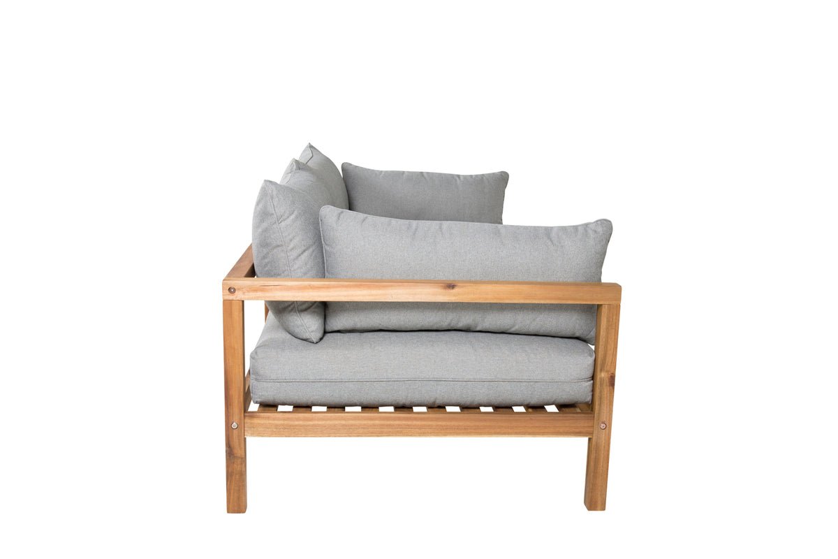 Garten Zweisitzer-Sofa Marly - aus Akazie/Polyester in Natur/Grau