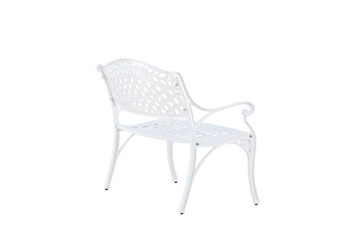 Gartenbank Adria - aus weißer witterungsbeständiger Aluminiumkonstruktion