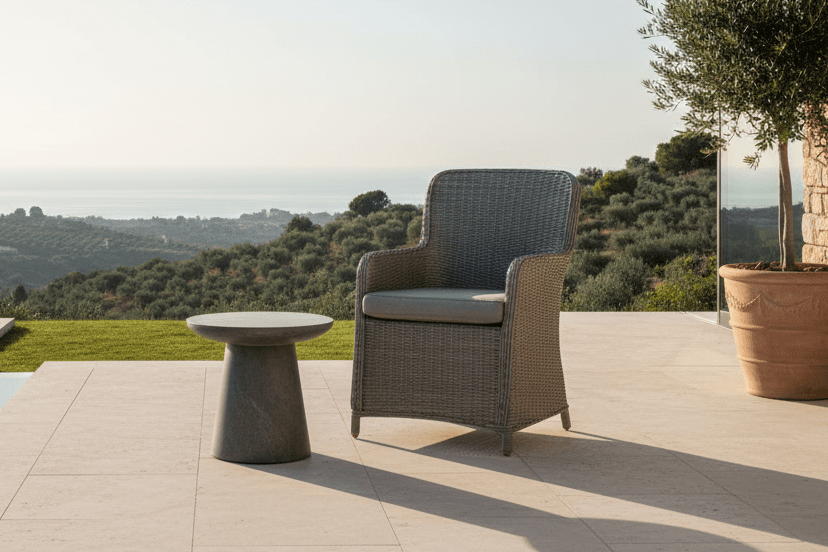 Ensemble de 2 chaises de jardin London en rotin synthétique