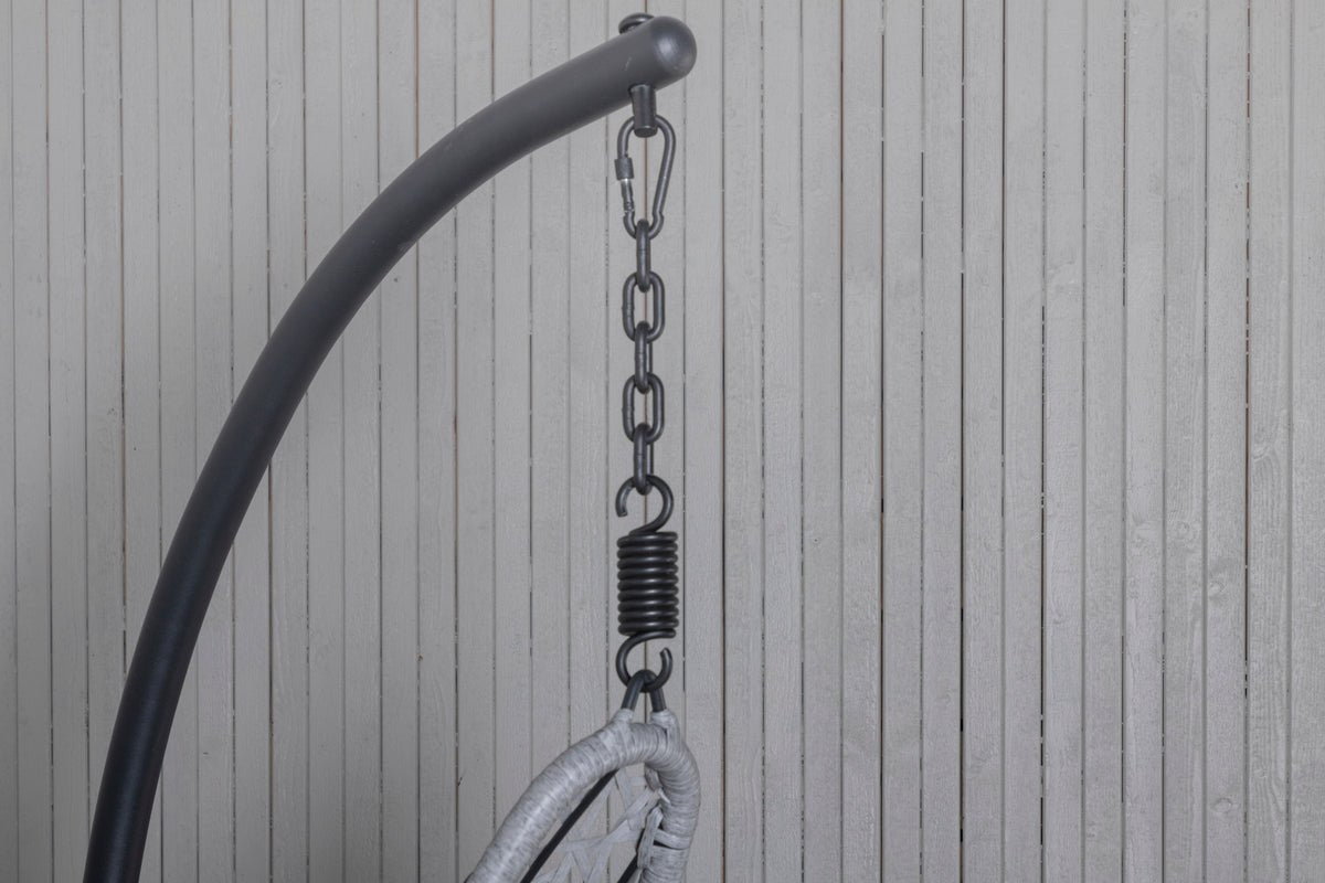 Hängesessel Brittany - aus Rattan/Metall in Schwarz, Grau