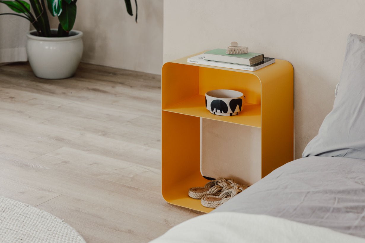 Table de chevet Damio – Design minimaliste en Métal thermolaqué