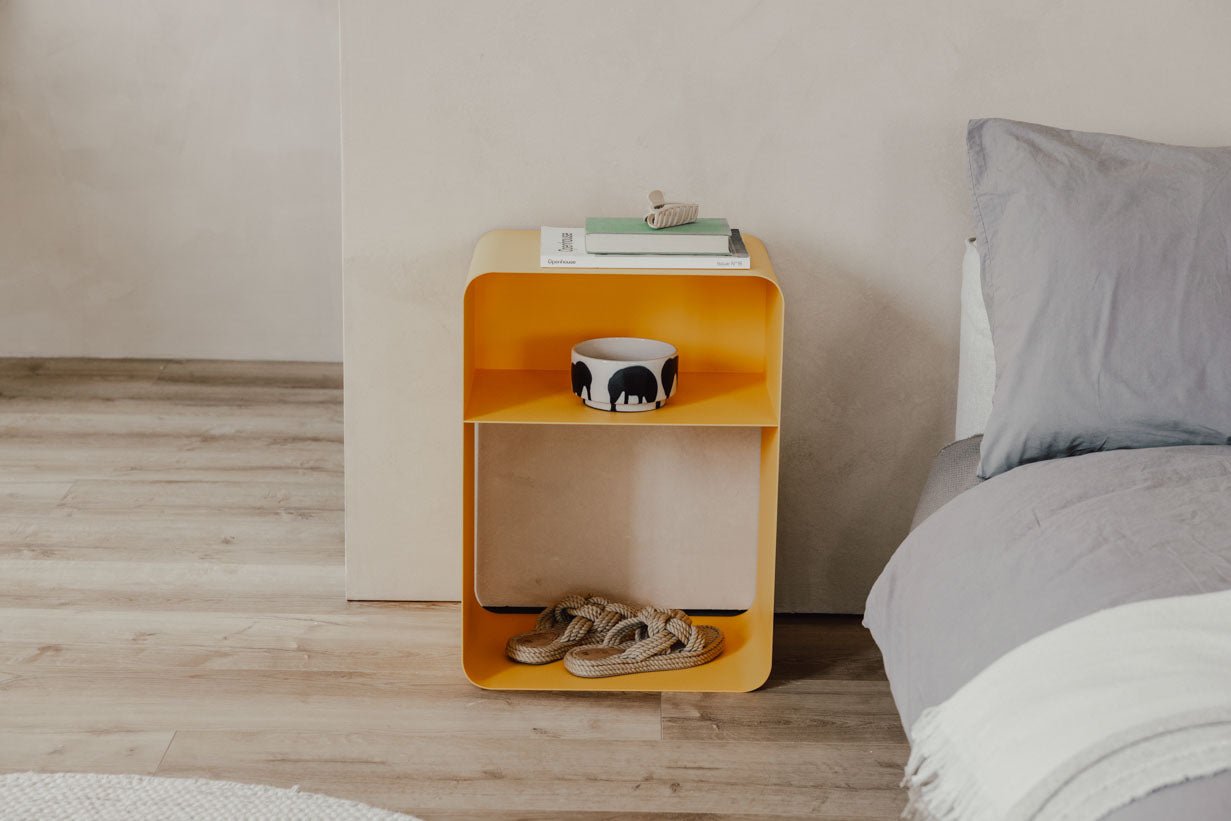 Table de chevet Damio – Design minimaliste en Métal thermolaqué