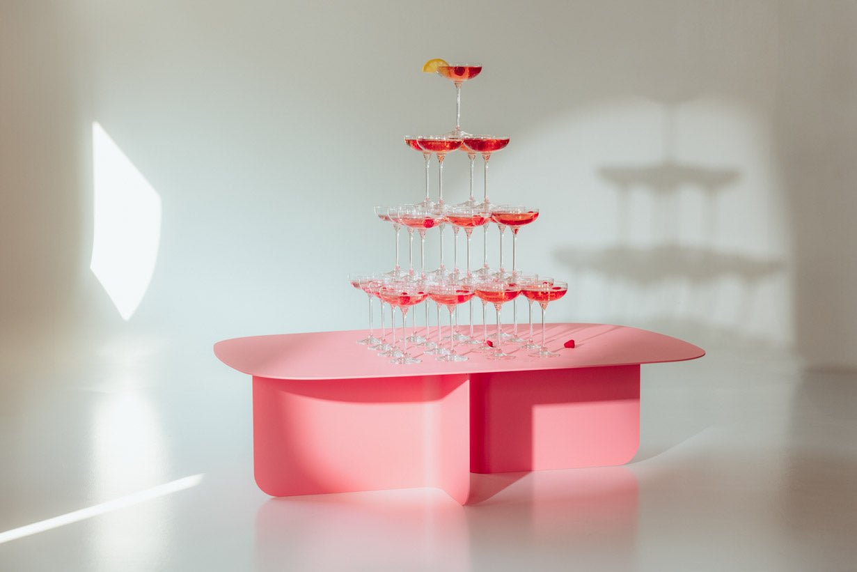 Table basse Livia – design Japandi en tôle thermolaquée