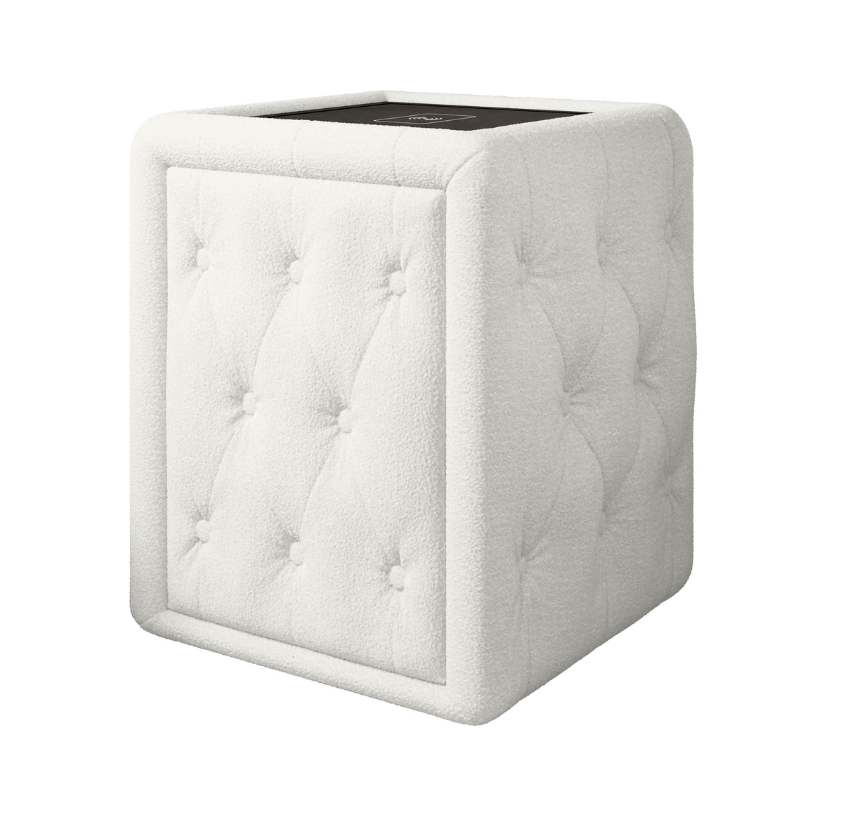 Josy Nachttisch Boucle Weiss white-background