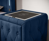 Josy Nachttisch Samt Blau close-up