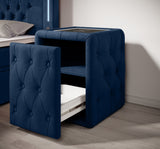 Josy Nachttisch Samt Blau open