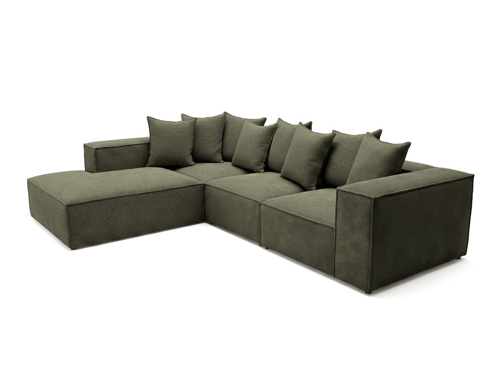 Designer Sofa Largo mit langer Ottomane in Cord