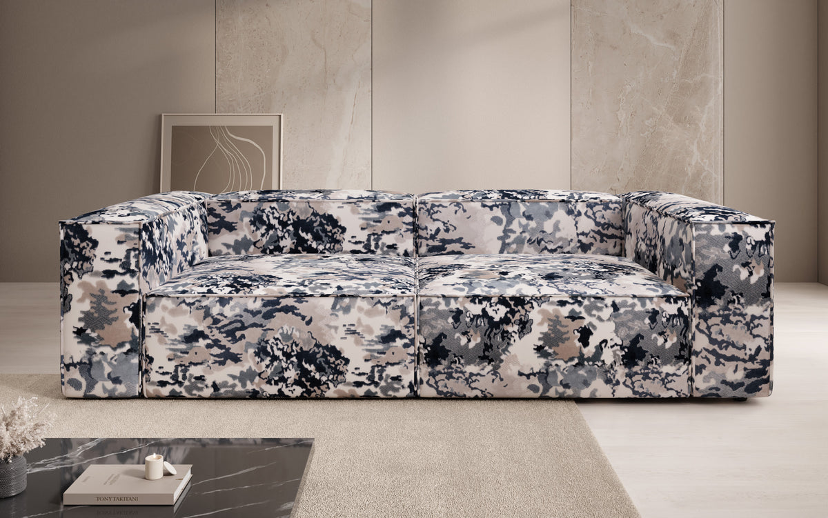Canapé design Lesley 3 places - Jacquard à motif aquarelle