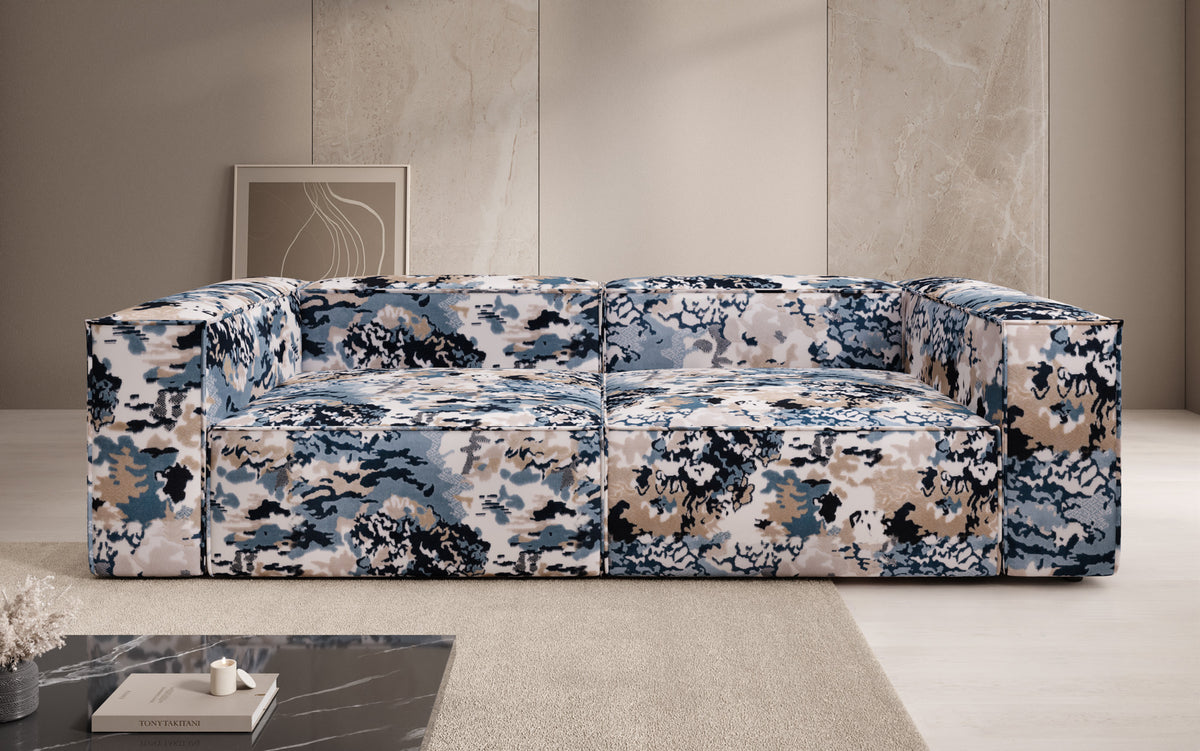 Canapé design Lesley 3 places - Jacquard à motif aquarelle