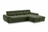 Designer Ecksofa Luno in Strukturstoff Grün