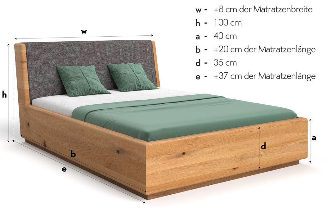 Lit design Cassian en Chêne massif avec espace de rangement