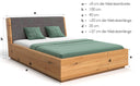 Designer houten bed Cassian van massief eiken met opbergruimte