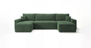 Designer Sofa Lunaro U Mini mit Schlaffunktion und Stauraum in Cord
